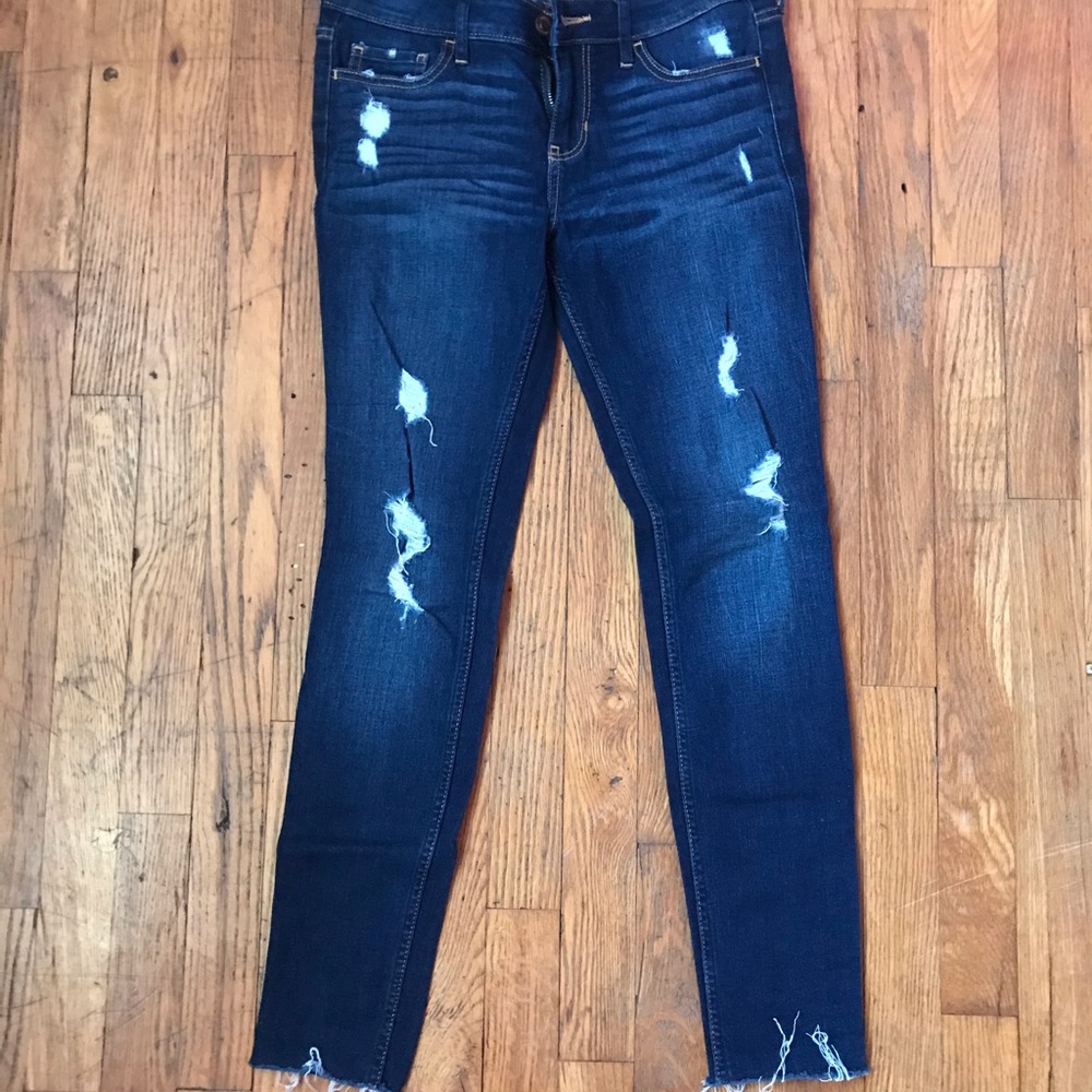 Hollister dark ripped jeans